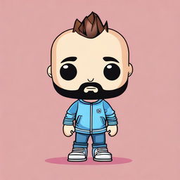 Create an illustration of a generic Funko Pop figure with the signature oversized head and small body