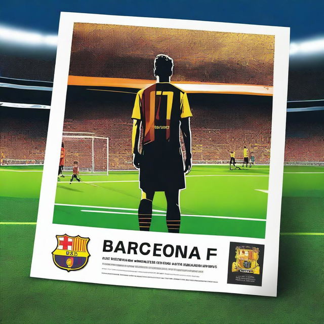 Design a movie poster for the film titled 'Barcelona FC: A Football VAR Referee Life