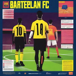 Design a movie poster for the film titled 'Barcelona FC: A Football VAR Referee Life