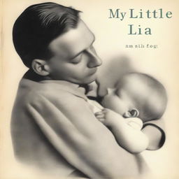 A book cover showing an unknown white man holding a six-month-old white baby with grey eyes in his arms