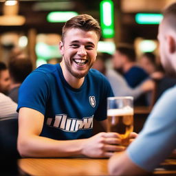 Luka Doncic, the famous basketball player, humorously attempting to eat a beer bottle