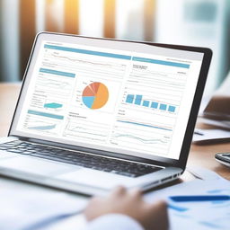 A detailed report with charts, graphs, and tables, showcasing business metrics and performance data