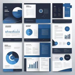 A detailed and visually appealing report cover with a professional design in dark tones of black and dark blue