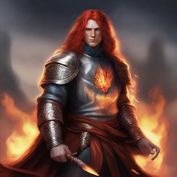 Create an image of a Fire Genasi cleric