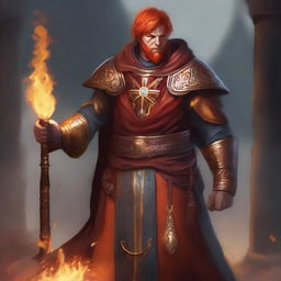 Create an image of a Fire Genasi cleric