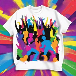 A vibrant and dynamic design for a music concert t-shirt