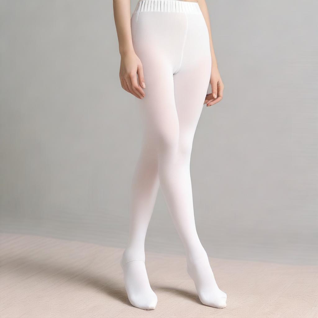 A person wearing white tights