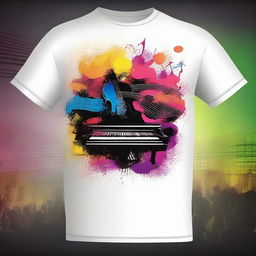 A dynamic and eye-catching t-shirt design for a concert music event