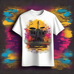 A dynamic and eye-catching t-shirt design for a concert music event