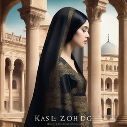 A captivating book cover featuring an ancient palace in the background, with its grand architecture and historical charm