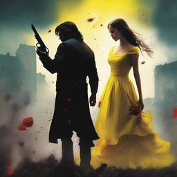 A dark-themed cover featuring a girl wearing a yellow dress similar to Belle from Beauty and the Beast