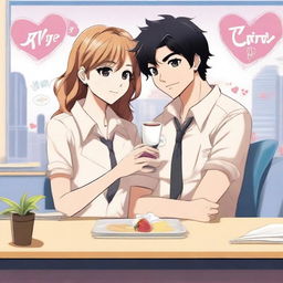 Create a poster for a romantic comedy novel featuring characters named Rayn and Dere