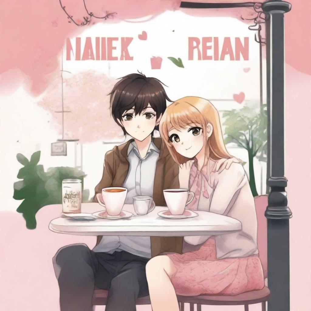 Create a poster for a romantic comedy novel featuring characters named Rayn and Dere