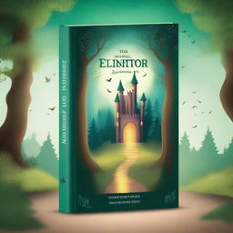 Create a captivating book cover featuring an enchanted forest with mystical creatures