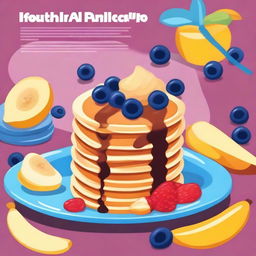 Design an animated poster promoting a healthy pancake