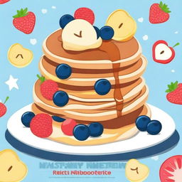 Design an animated poster promoting a healthy pancake