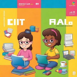 Create an engaging cover for a Grade 1 ICT textbook