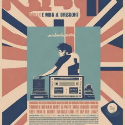 A poster for a DJ event featuring alternative British pop music from bands like Oasis