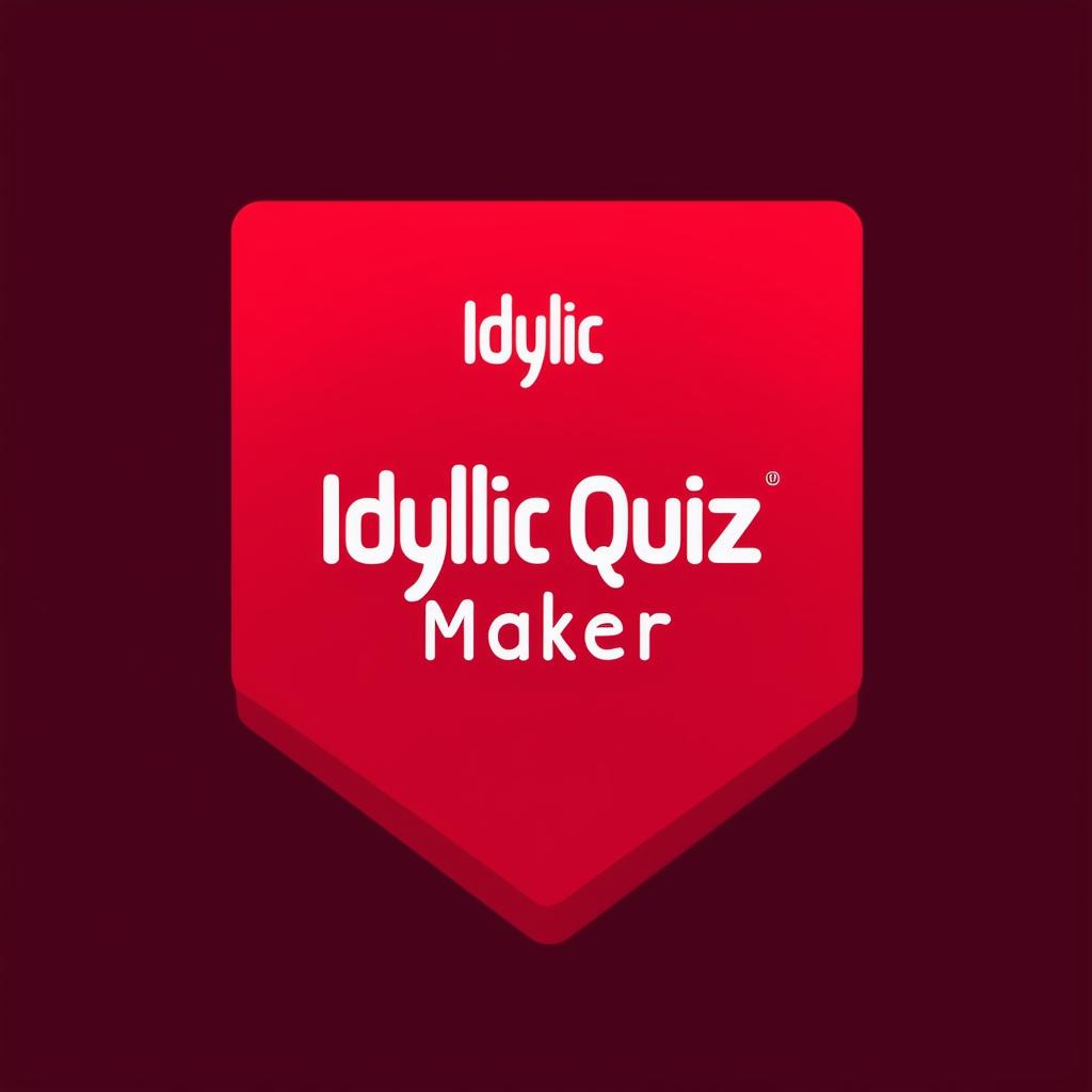 Create a red-themed logo for a Discord bot with the exact text 'Idyllic Quiz Maker', incorporating stylish and readable text and subtle quiz-related elements