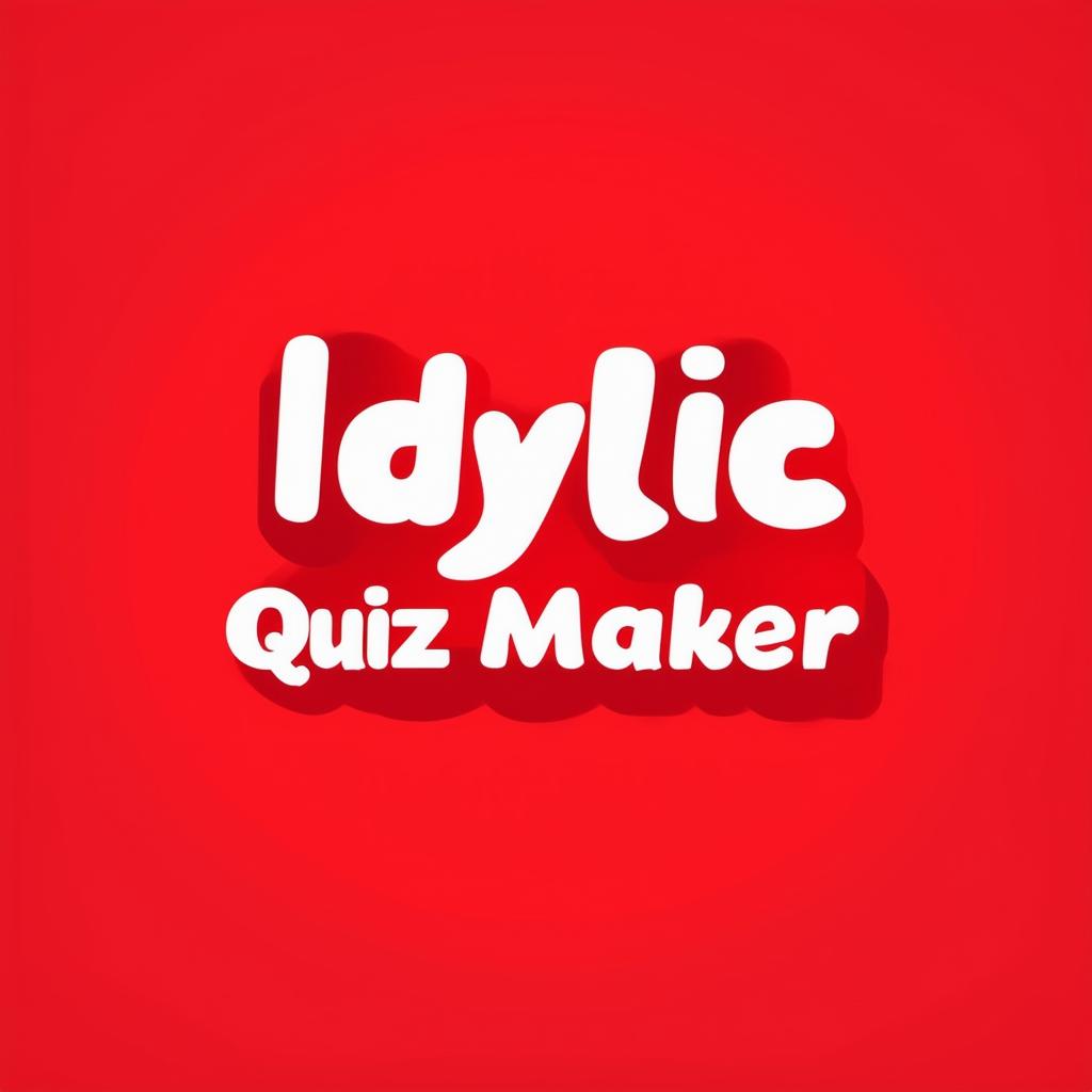 Design a red-themed logo for a Discord bot with the exact text 'Idyllic Quiz Maker', featuring stylish and readable text and subtle quiz-related elements