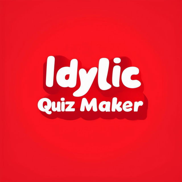 Design a red-themed logo for a Discord bot with the exact text 'Idyllic Quiz Maker', featuring stylish and readable text and subtle quiz-related elements