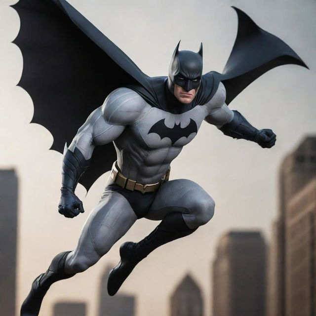 White Batman combined with Spider-Man in a dynamic superhero pose