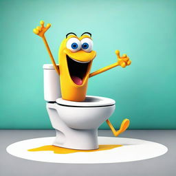 Create a whimsical and humorous image of a toilet dancing in a skibidi style