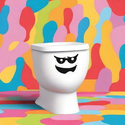 Create a whimsical and humorous image of a toilet dancing in a skibidi style