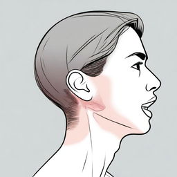 A detailed illustration of a person practicing mewing, showing the correct tongue posture and alignment of the jaw