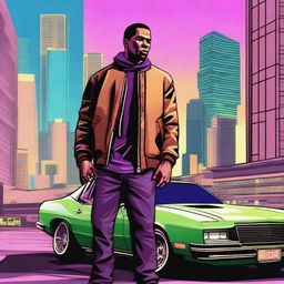 Create an image inspired by the Grand Theft Auto (GTA) video game series