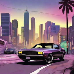 Create an image inspired by the Grand Theft Auto (GTA) video game series