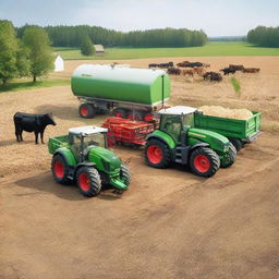 A Fendt Vario 818 tractor feeding cows with a feed wagon