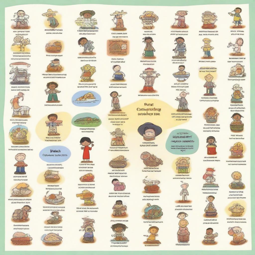 A bilingual image featuring both English and Spanish text, with a friendly and educational theme