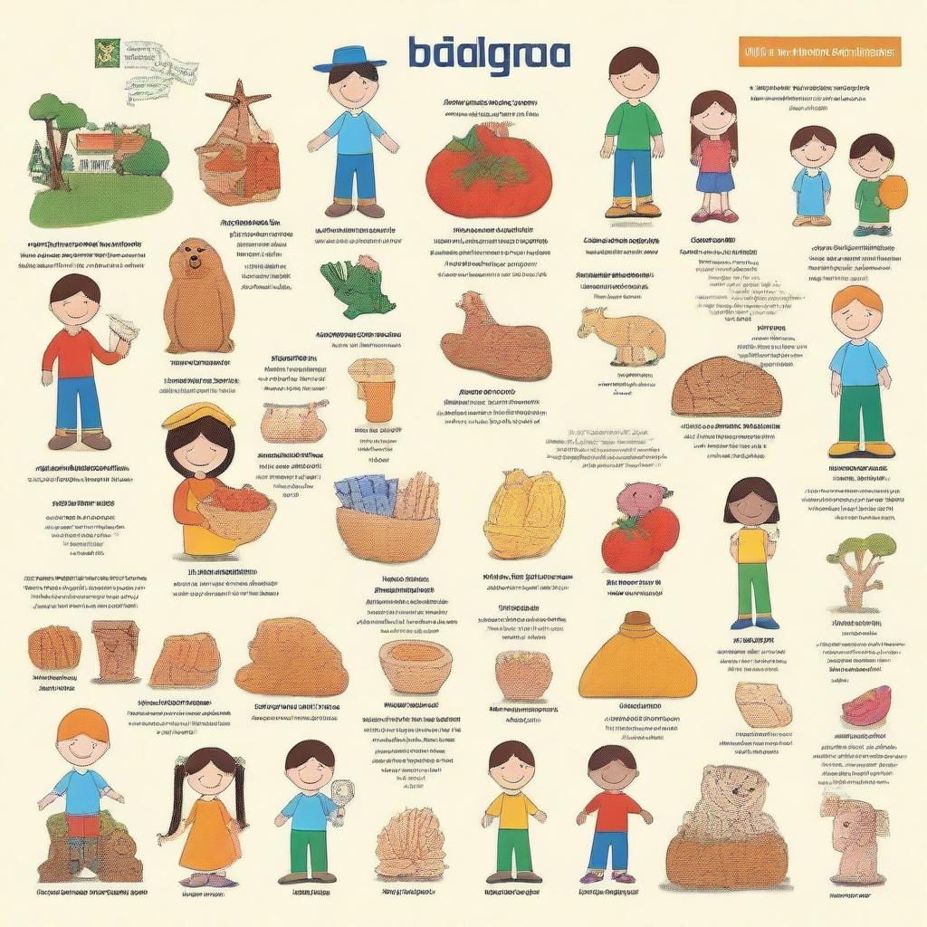 A bilingual image featuring both English and Spanish text, with a friendly and educational theme