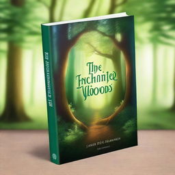 Create a captivating book cover featuring a mystical forest with glowing trees and a hidden pathway