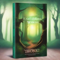 Create a captivating book cover featuring a mystical forest with glowing trees and a hidden pathway