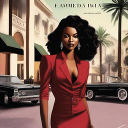 A book cover featuring a young black woman standing on Rodeo Drive in Beverly Hills, dressed stylishly