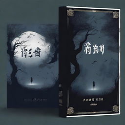 Create a dark-themed book cover for a novel titled '幽夜绘卷织歌'