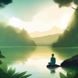 A serene digital illustration depicting both physical and mental renewal