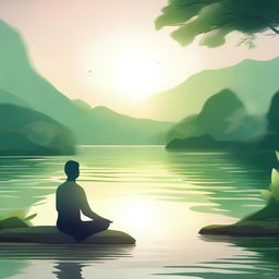 A serene digital illustration depicting both physical and mental renewal