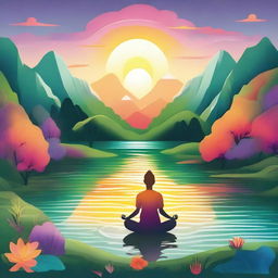 A vibrant and high-resolution digital illustration depicting both physical and mental renewal