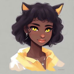 Create an image of Emma, an 18-year-old female cat demi-human character