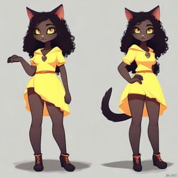 Create an image of Emma, an 18-year-old female cat demi-human character