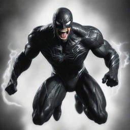 Flash with his tongue out like Venom, being chased in the speed force by the God of Speed, Zoom. Render this scene in the style of an unpainted pencil drawing.