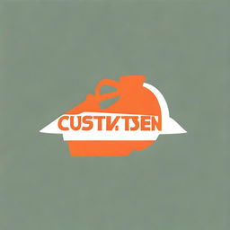 A business logo with primary colors orange and white that says 'Custom Cuts'