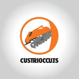 A business logo with primary colors orange and white that says 'Custom Cuts'