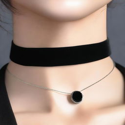 A detailed image of a stylish choker necklace