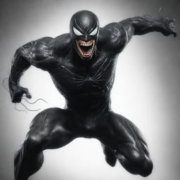 Flash with his tongue out like Venom, being chased in the speed force by the God of Speed, Zoom. Render this scene in the style of an unpainted pencil drawing.