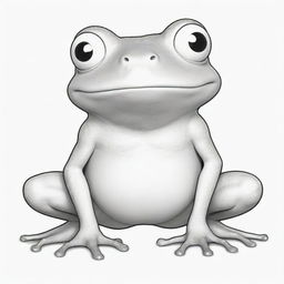 A cartoon-like super frog with exaggerated features, ready for coloring