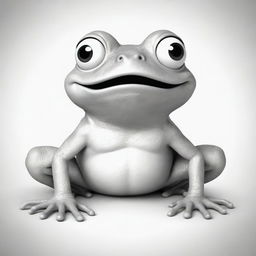 A cartoon-like super frog with exaggerated features, ready for coloring